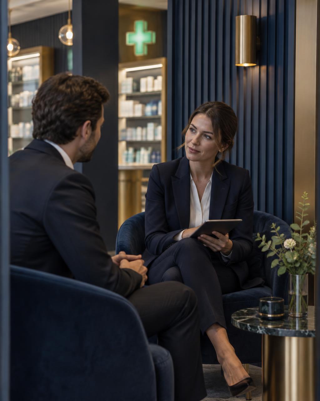 Réunion discrète de professionnels